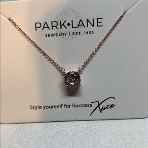 Park Lane Rose Gold Necklace with Clear Gem